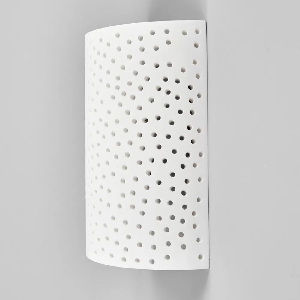 Lindby vegglampe Jiru, høyde 23 cm, hvit, halvsirkelformet, gips Outlet