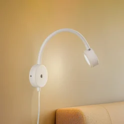 Lindby vegglampe Jyla, hvit, 4000 K, GX53, fleksibel arm| Kontorbelysning|Led-Innendørs