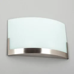 Lindby vegglampe Karla, 35 cm, hvit/nikkel, glass, E27 Online