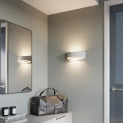 Lindby vegglampe Lucien, hvit, gips, malbar, opp/ned, E14 Outlet