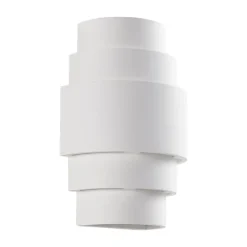 Lindby vegglampe Marit, høyde 30 cm, hvit, gips, E14| Design- Og Hotellbelysning