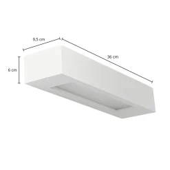 Lindby vegglampe Matteo, hvit, gips, 36 cm, E14, lakkerbar Sale