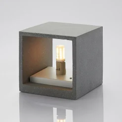 Lindby vegglampe Nellie, grå, betong, 11,5 cm bred Outlet