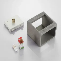 Lindby vegglampe Nellie, grå, betong, 11,5 cm bred Outlet