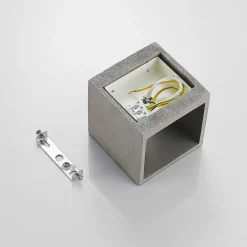 Lindby vegglampe Nellie, grå, betong, 11,5 cm bred Outlet