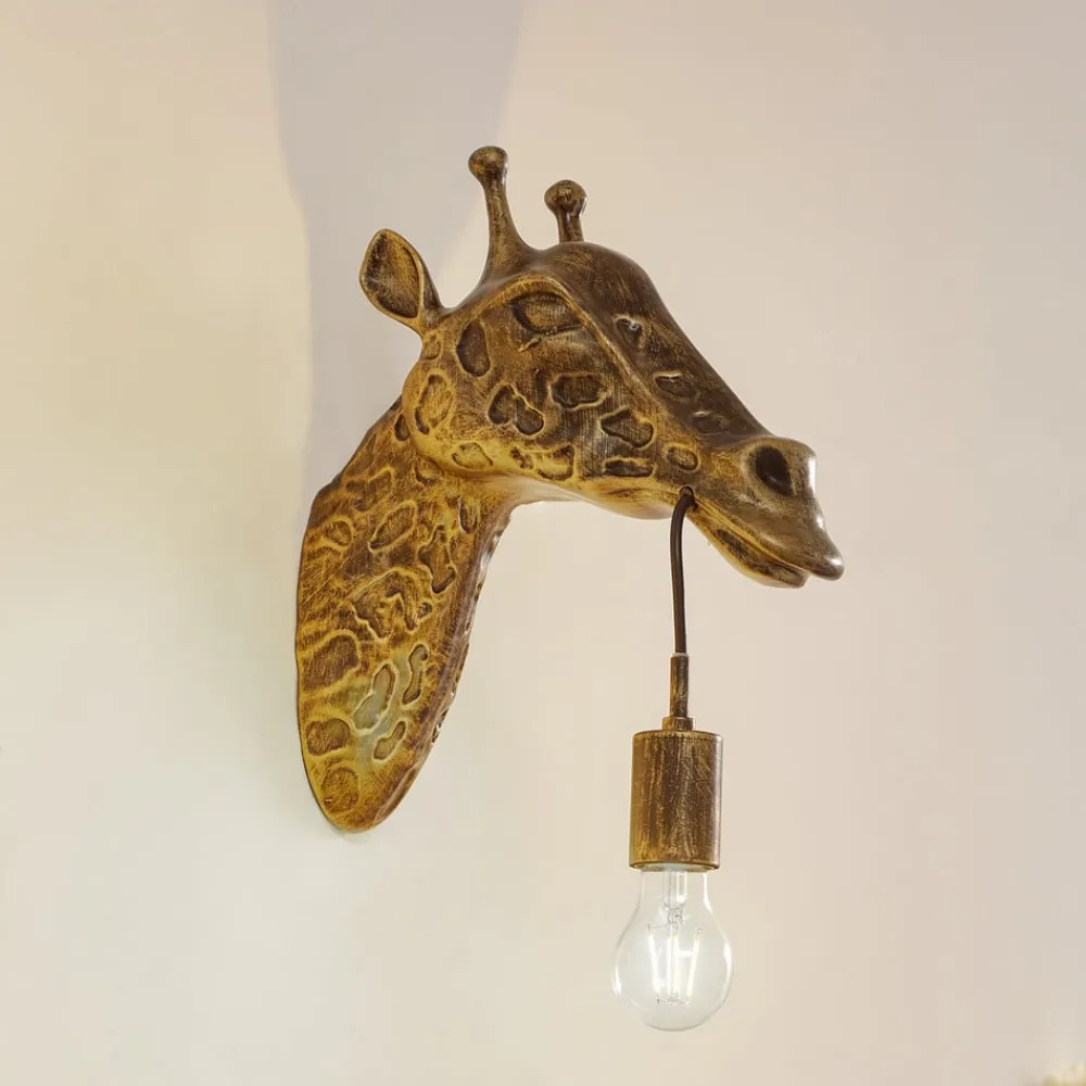 Lindby vegglampe Nirvathia, 35 cm, giraff, messingfarget| Vegglamper