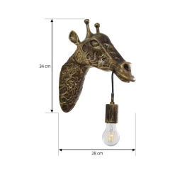 Lindby vegglampe Nirvathia, 35 cm, giraff, messingfarget| Vegglamper