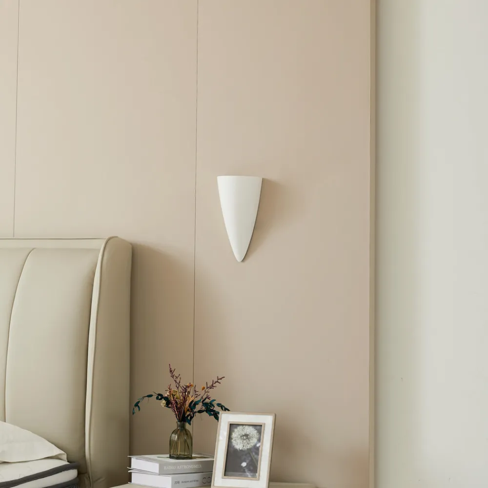 Lindby vegglampe Pascali, høyde 42 cm, hvit, gips Outlet