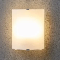 Lindby vegglampe Phil, hvit, glass, høyde 21 cm, sett med 3 stk Online