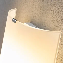 Lindby vegglampe Phil, hvit, glass, høyde 21 cm, sett med 3 stk Online