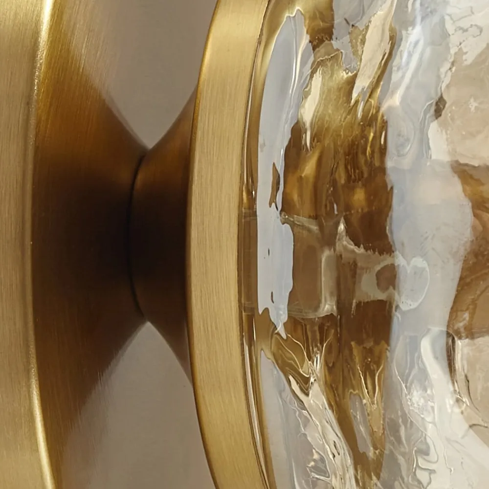 Lindby vegglampe Piatra, rav/messing, glass, Ø 16 cm, G9| Vegglamper