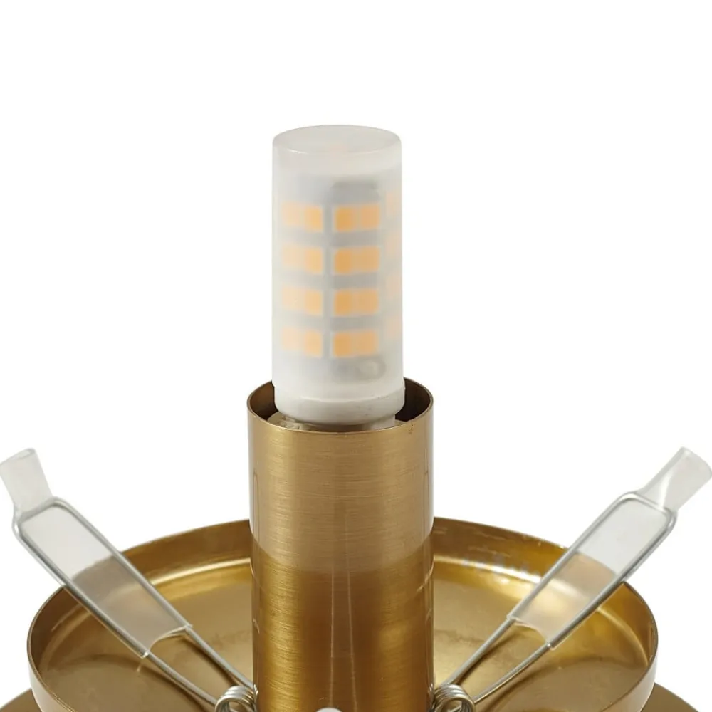 Lindby vegglampe Piatra, rav/messing, glass, Ø 16 cm, G9| Vegglamper