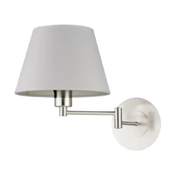 Lindby vegglampe Pola, 30 cm, nikkel, uttrekkbar, tekstil Online