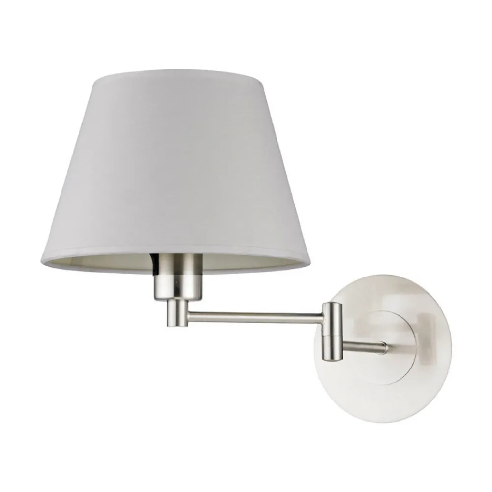 Lindby vegglampe Pola, 30 cm, nikkel, uttrekkbar, tekstil Online