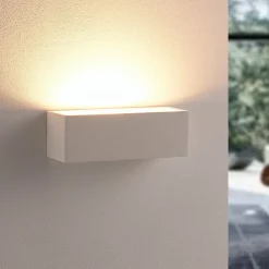 Lindby vegglampe Santino, 22 cm, gips, G9, lakkerbar| Led-Innendørs|Vegglamper