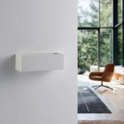 Lindby vegglampe Santino, 22 cm, gips, G9, lakkerbar| Led-Innendørs|Vegglamper