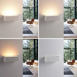 Lindby vegglampe Santino, 22 cm, gips, G9, lakkerbar| Led-Innendørs|Vegglamper