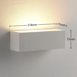 Lindby vegglampe Santino, 22 cm, gips, G9, lakkerbar| Led-Innendørs|Vegglamper