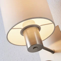 Lindby vegglampe Shajan, 29 cm, tekstil, E27, LED-leselampe