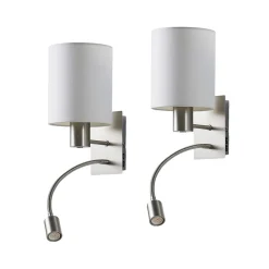 Lindby vegglampe Shajan, sett med 2, 29 cm, E27, LED-leselampe| Vegglamper
