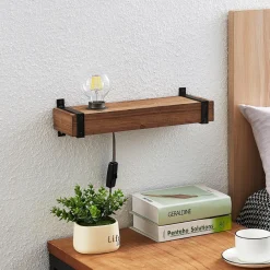 Lindby vegglampe Sverina, 40 cm, tre, støpsel, E27 Online