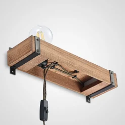 Lindby vegglampe Sverina, 40 cm, tre, støpsel, E27 Online