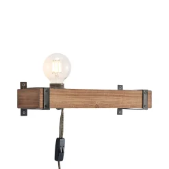 Lindby vegglampe Sverina, 40 cm, tre, støpsel, E27 Online