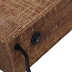 Lindby vegglampe Vatana, tre, støpsel, USB-port, 80 cm| Vegglamper