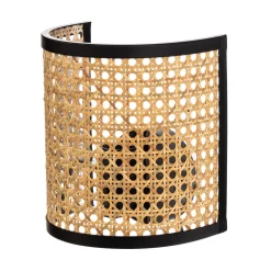 Lindby vegglampe Yaelle, 20 cm høy, rotting, svart, E27 Hot