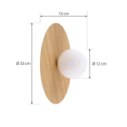 Lindby vegglampe Zain, trefarge/hvit, glass, Ø 33 cm, G9 Best