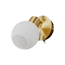 Lindby veggspot Elaina, messingfarget, glass, 14 cm høy, E14| Design- Og Hotellbelysning|Vegglamper