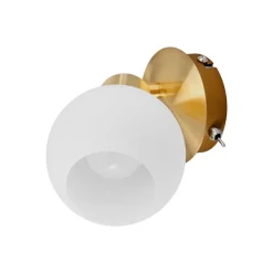 Lindby veggspot Elaina, messingfarget, glass, 14 cm høy, E14| Design- Og Hotellbelysning|Vegglamper