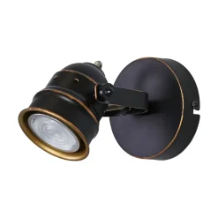 Lindby veggspot Leonor, svart, metall, 1 lyskilde, 9,5 cm| Spotter I Tak|Vegglamper