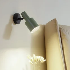 Lindby veggspot Ovelia, grønn/svart, metall, E27| Vegglamper