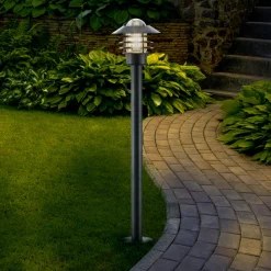 Lindby veilampe Belmiro, jern, 100 cm høy, E27, svart Hot