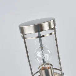 Lindby veilampe Djori, 80 cm, aluminiumsfarget, stål, E27| Sokkellamper|Gatebelysning, Pullert Belysning