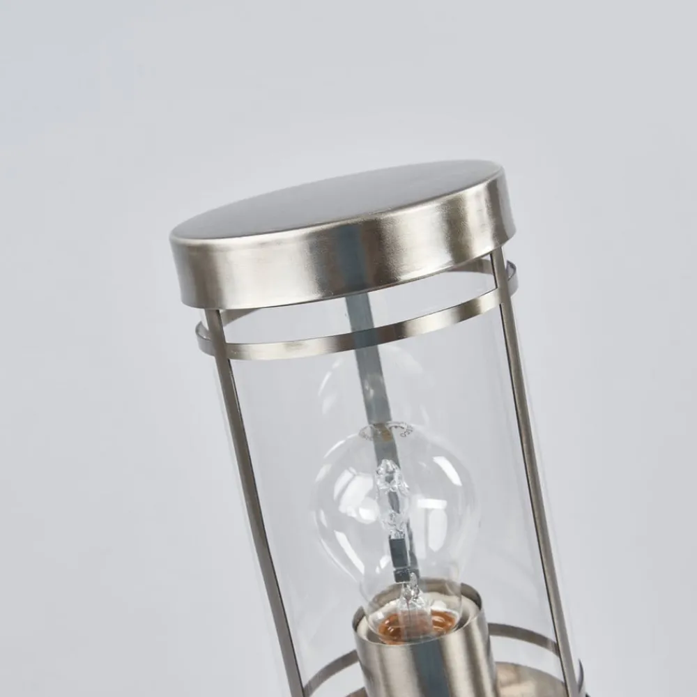 Lindby veilampe Djori, 80 cm, aluminiumsfarget, stål, E27| Sokkellamper|Gatebelysning, Pullert Belysning