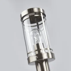 Lindby veilampe Djori, 80 cm, aluminiumsfarget, stål, E27| Sokkellamper|Gatebelysning, Pullert Belysning