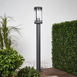 Lindby veilampe Djori, 80 cm, antrasitt, stål, E27| Sokkellamper Med Sensor|Terrassebelysning