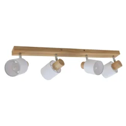 Lindby Wanessa downlight, 67 cm, 4 lyskilder, tre, hvit, E14