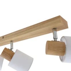 Lindby Wanessa downlight, 67 cm, 4 lyskilder, tre, hvit, E14