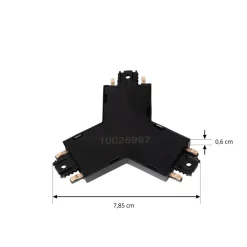 Lindby Y-kobling Lumaro, svart, 7,85 cm, plast New