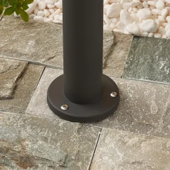 Lindby Yonan sokkellampe, rund, mørk grå, E27 Online