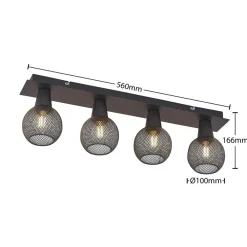 Lindby Zerda taklampe, gitter, 4 lyskilder| Spotter I Tak