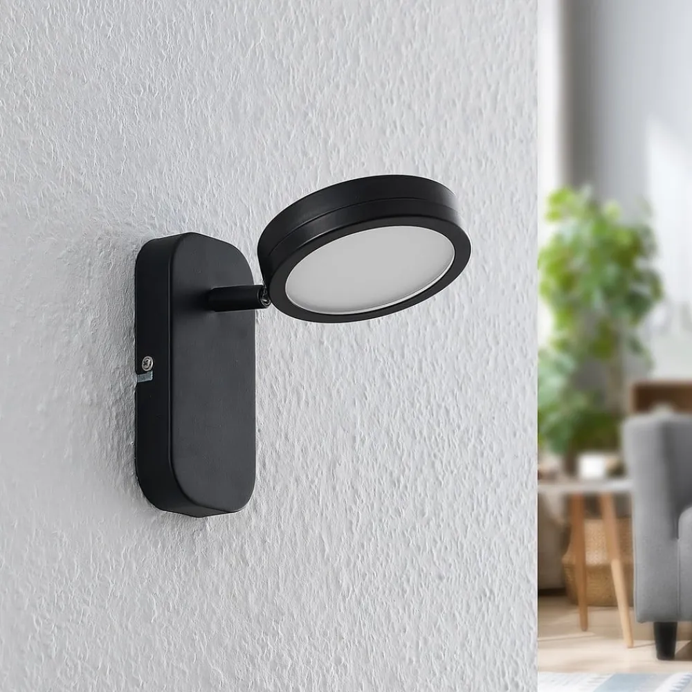 Lindby -spot Vesim, svart, 1-lys, 15 cm høy, jern| Spotter I Tak