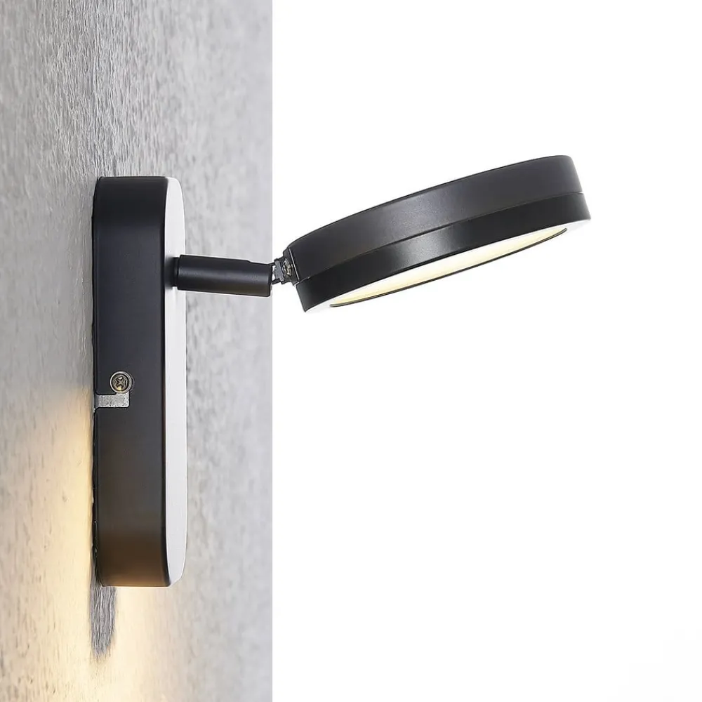 Lindby -spot Vesim, svart, 1-lys, 15 cm høy, jern| Spotter I Tak