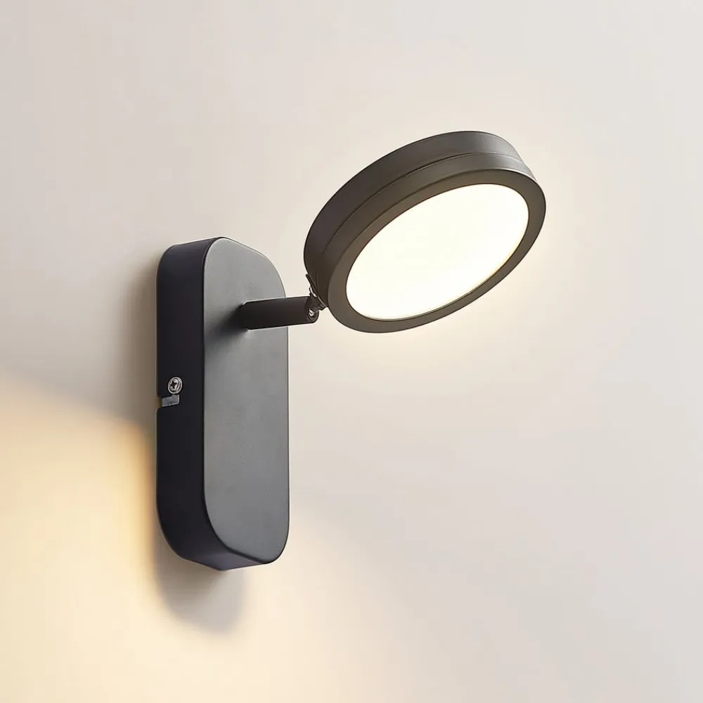 Lindby -spot Vesim, svart, 1-lys, 15 cm høy, jern| Spotter I Tak