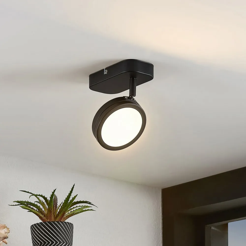 Lindby -spot Vesim, svart, 1-lys, 15 cm høy, jern| Spotter I Tak