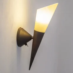 Lindby -vegglampe Alva, rustfarget, glass, 34 cm høy, E14| Design- Og Hotellbelysning|Vegglamper