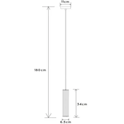 Lucide Lionel pendellampe med skjerm av metallstiver